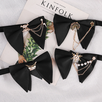 Παπιγιόν για γιακά με διακοσμητικό άνθος, ρόμβος οργάνωση, ζακάρντ, πολυεστέρας, στυλ βέλος, ανδρικό επιχειρηματικό