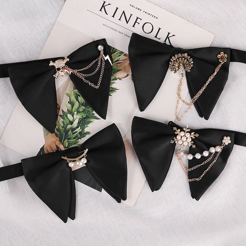 Παπιγιόν για γιακά με διακοσμητικό άνθος, ρόμβος οργάνωση, ζακάρντ, πολυεστέρας, στυλ βέλος, ανδρικό επιχειρηματικό