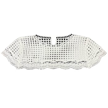 Otapajuća čipkasta aplikacija s cvijetom za ovratnik i šal, baza od šesterokutne mreže, šivana poliesterom