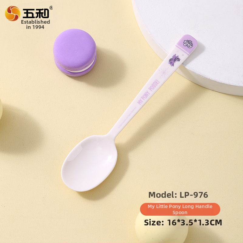 Bērnu plastmasas karote ar karikatūras rakstu, svaigs un mīļš stils