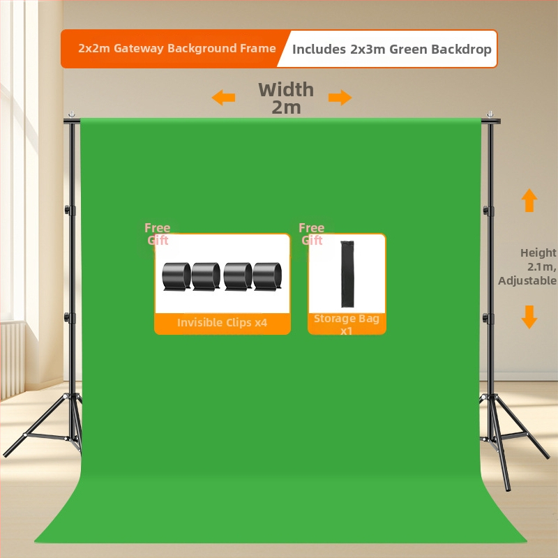 Teleskopisks chromakey fona stends, pārnēsājams regulējams rāmis ar fona audumu
