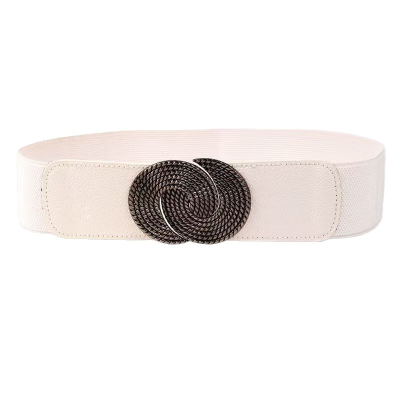 Pojas za haljinu, široki PU kožni pojas, retro stil, kopča od legure, način kopčanja: kopča (Materijal: PU koža; Kopča: legura; Način kopčanja: kopča; Širina: debela (>4 cm); Stil: retro)