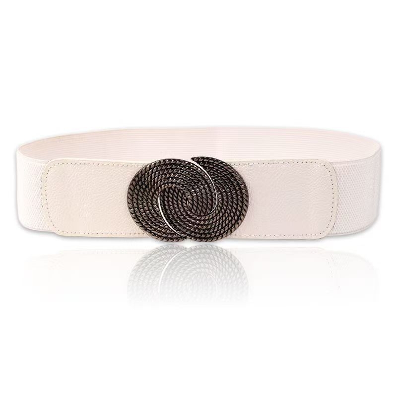 Pojas za haljinu, široki PU kožni pojas, retro stil, kopča od legure, način kopčanja: kopča (Materijal: PU koža; Kopča: legura; Način kopčanja: kopča; Širina: debela (>4 cm); Stil: retro)