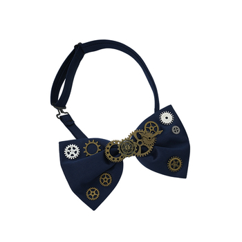 Ανδρικό παπιγιόν με μεταλλικό μοτίβο γραναζιών, στυλ επίπεδης κεφαλής, διακόσμητικό κόσμημα, σχήμα κέρατος, επένδυση πολυεστέρα