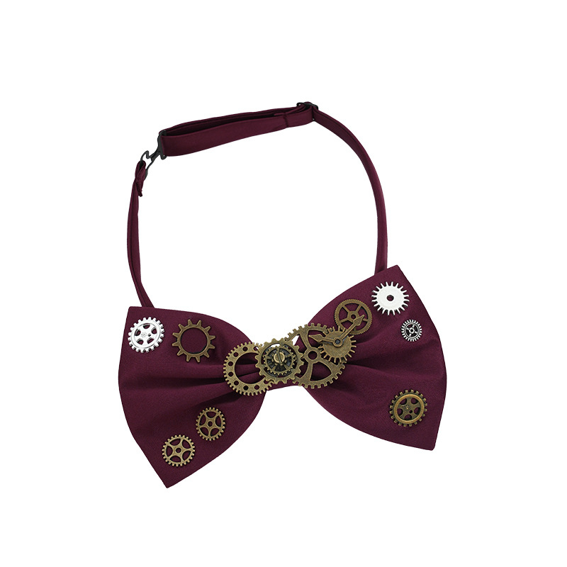 Ανδρικό παπιγιόν με μεταλλικό μοτίβο γραναζιών, στυλ επίπεδης κεφαλής, διακόσμητικό κόσμημα, σχήμα κέρατος, επένδυση πολυεστέρα