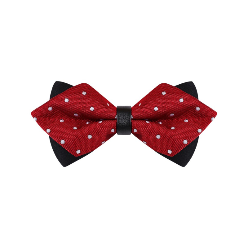 Διπλό φιογκάκι γραβάτας, ακρυλικό, φλοράλ μοτίβο, μυτερή άκρη, ανδρικό επαγγελματικό στυλ.