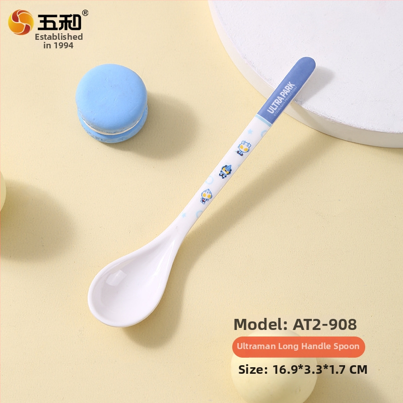 Bērnu karote, pārtikas klases plastmasa, karikatūru raksts, svaigs un mīļš stils (Pārtikas klases plastmasa; Karikatūru raksts; Bērniem)