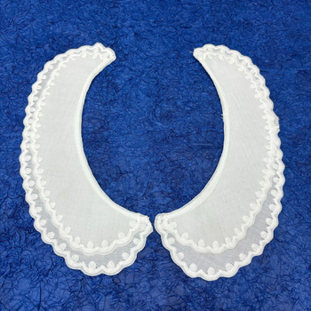 Odvojiva ovratnica s šivanom od mliječne svile, cvjetni motiv, dvostruki sloj, modni dodatak