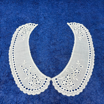 Odvojiva ovratnica s šivanom od mliječne svile, cvjetni motiv, dvostruki sloj, modni dodatak