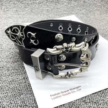 PU kožni pojas, ručna izrada, imitacija prave kože, nišni dizajn, street rock punk stil, širina 2–4 cm, kopča od legure