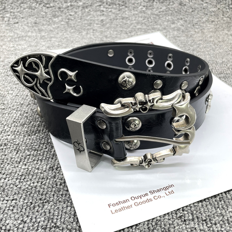 PU kožni pojas, ručna izrada, imitacija prave kože, nišni dizajn, street rock punk stil, širina 2–4 cm, kopča od legure