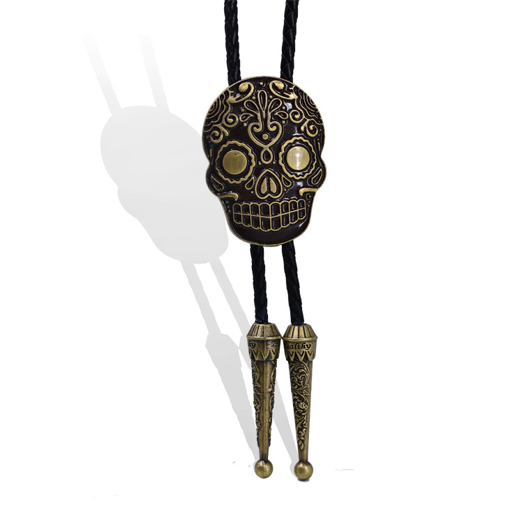 Unisex παπιγιόν με σχέδιο σκελετού από δέρμα και κράμα ψευδαργύρου, ηλεκτροπλατίωση, ρυθμιζόμενη μήκος έως 100 cm, επένδυση από γνήσιο δέρμα, μοτίβο σκελετός