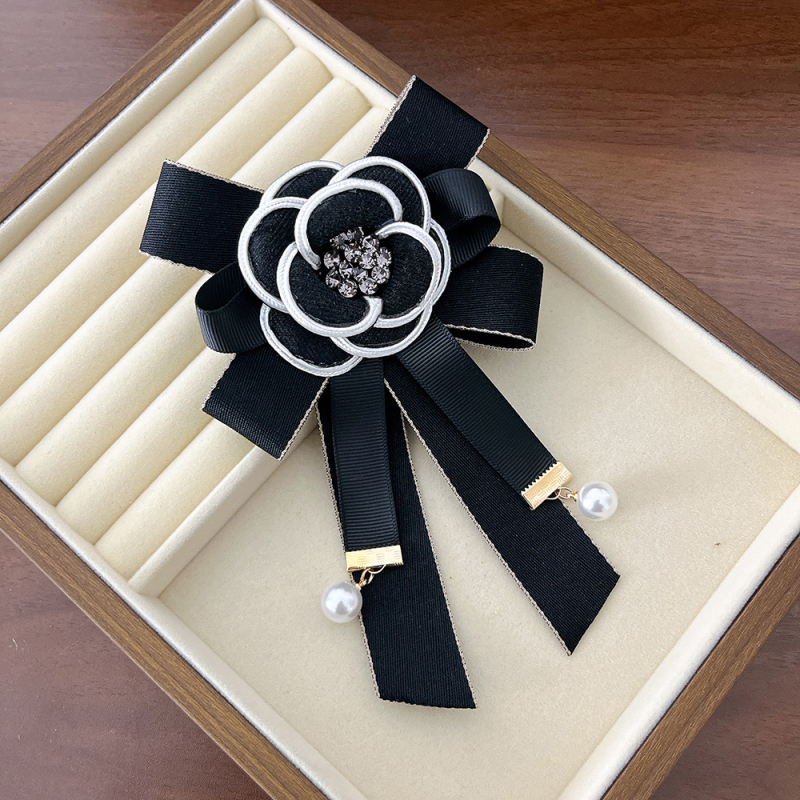 Κολάρο λουλουδιού και φιόγκος – Μονόχρωμο, Γυναικείο κορεατικό στυλ, χειροποίητο, σχήμα καμέλια, Άνοιξη 2025