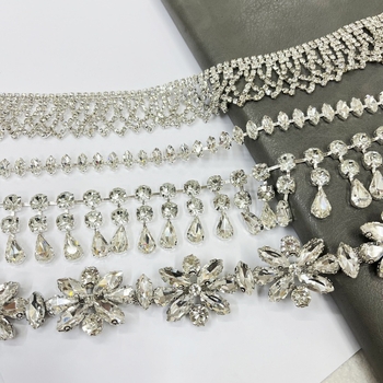 Rhinestone lanac - ručno izrađeni zavareni dekorativni lanac za odjeću, ovratnik, cvijet, šešir, haljinu; Materijal: Rhinestone chain; Primjena: ženska odjeća, haljine, dodaci; DIY