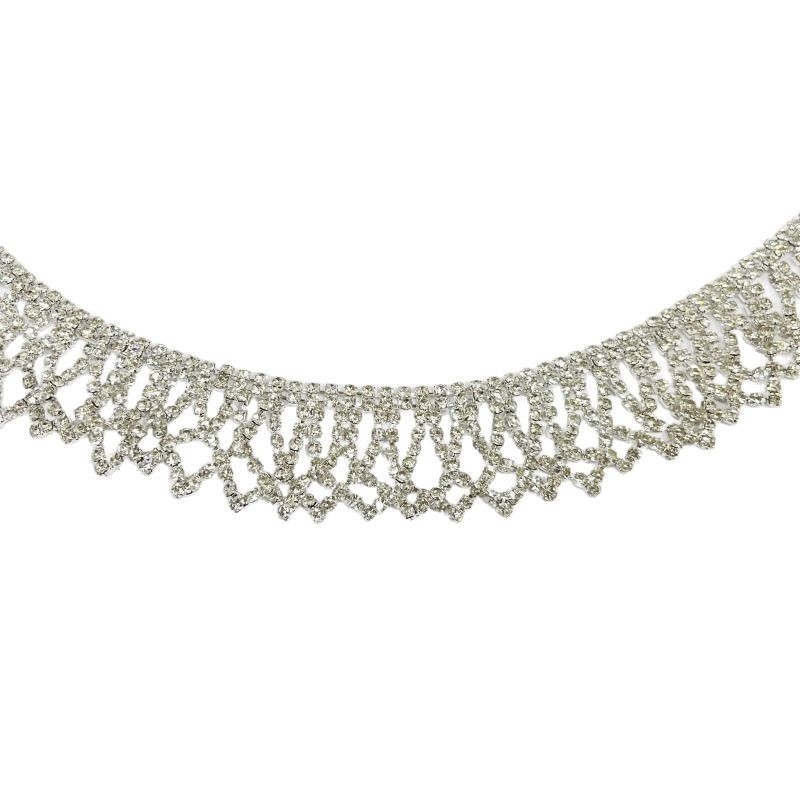 Rhinestone lanac - ručno izrađeni zavareni dekorativni lanac za odjeću, ovratnik, cvijet, šešir, haljinu; Materijal: Rhinestone chain; Primjena: ženska odjeća, haljine, dodaci; DIY