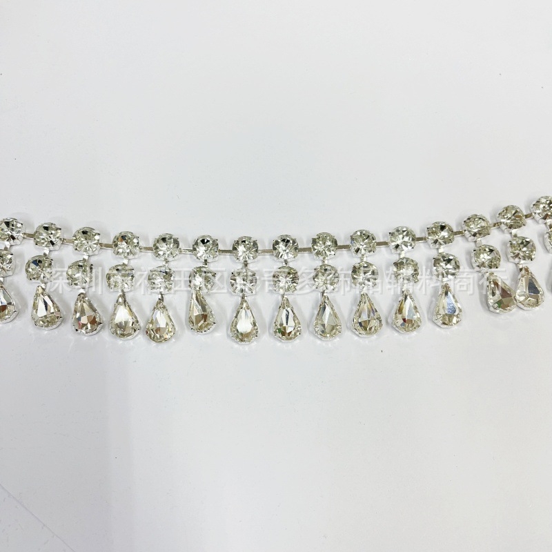 Rhinestone lanac - ručno izrađeni zavareni dekorativni lanac za odjeću, ovratnik, cvijet, šešir, haljinu; Materijal: Rhinestone chain; Primjena: ženska odjeća, haljine, dodaci; DIY