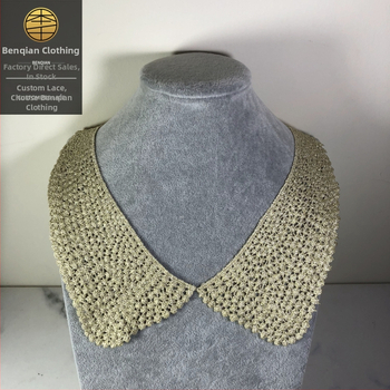 Vandens tirpi žiedas apykaklei — auksinio ir sidabrinio vielos dekoro aksesuaras moterims marškinėliams (Benqian Clothing)