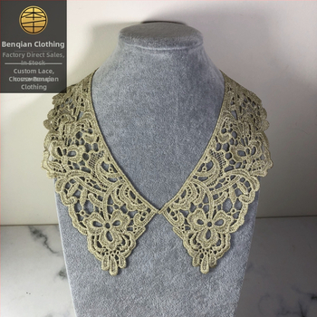 Vandens tirpi žiedas apykaklei — auksinio ir sidabrinio vielos dekoro aksesuaras moterims marškinėliams (Benqian Clothing)