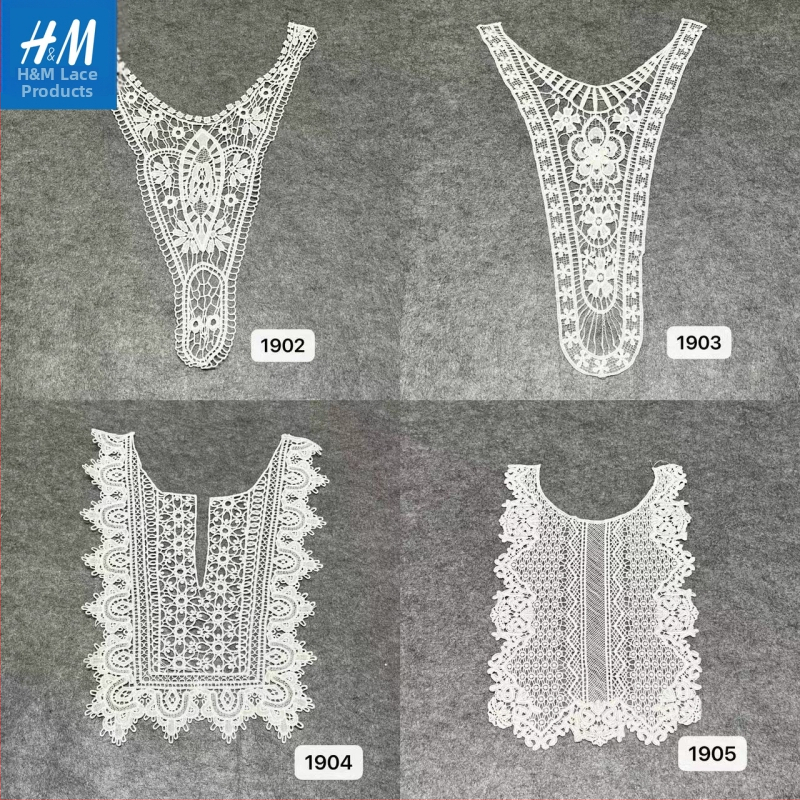 DIY kaklo apykaklė su vandens tirpios siuvinėjimo detalėmis — iškirptas nėrinių kaklas, dekoratyvus megztiniams, universalus kvadratinis arba apvalus kaklo iškirpimas