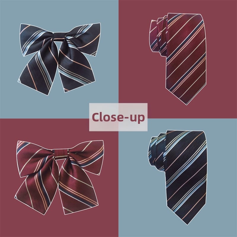 Γραβάτα-λουλούδι για γιακά JK στυλ ναυτικής σχολικής στολής με ριγέ μοτίβο συνθετικό δέρμα γυναικείο εκτύπωση