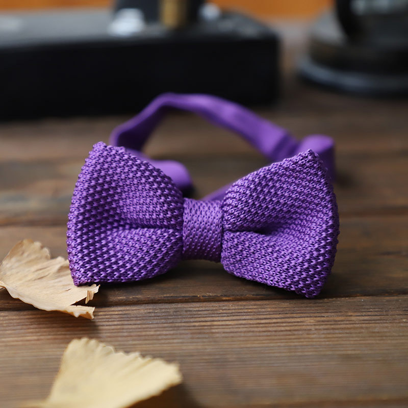 Γραβάτα με φιόγκο, υπερστενό πλάτος, μίγμα πολυεστέρα, μονοχρωματικό μοτίβο, ανδρικό πλεκτό