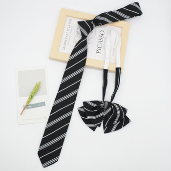 Unisex γραβάτα με ρίγες από πολυεστέρα, εμπνευσμένη από τον κορεατικό και ιαπωνικό κολλεγιακό στυλ, κατάλληλη για σχολείο και επαγγελματικό ντύσιμο