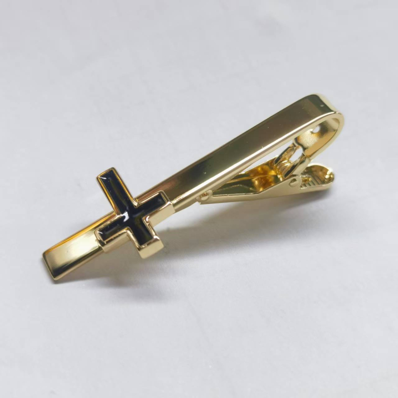 Κλιπ γραβάτας με σταυρό, ενιαίος σχεδιασμός, χαλκός, ηλεκτροπλατιωμένη φινίρισμα
