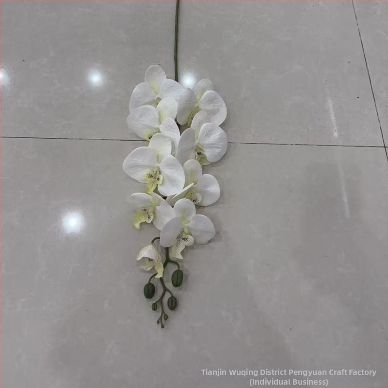 9-hlavá Phalaenopsis umelecká orchidea — 3D tlačená textúra, plastové a hodvábne kvety, svadobná dekorácia, domáce dekorácie, rekvizita na fotografovanie