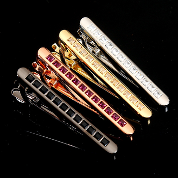 Nyakkendőkapocs - réz, gyémántos kivitel, geometriai pontmintázat, lapos fejű, uniszex