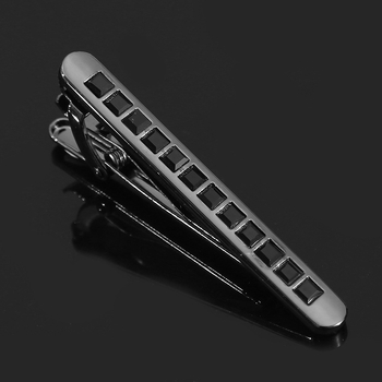 Nyakkendőkapocs - réz, gyémántos kivitel, geometriai pontmintázat, lapos fejű, uniszex