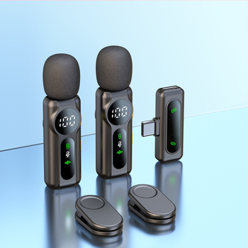 Bezvadu lavalier mikrofons L02s, Bluetooth 5.2, 20 Hz–20 kHz, SNR ≥60 dB, darba laiks 6–8 stundas