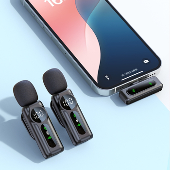 Bezvadu lavalier mikrofons L02s, Bluetooth 5.2, 20 Hz–20 kHz, SNR ≥60 dB, darba laiks 6–8 stundas