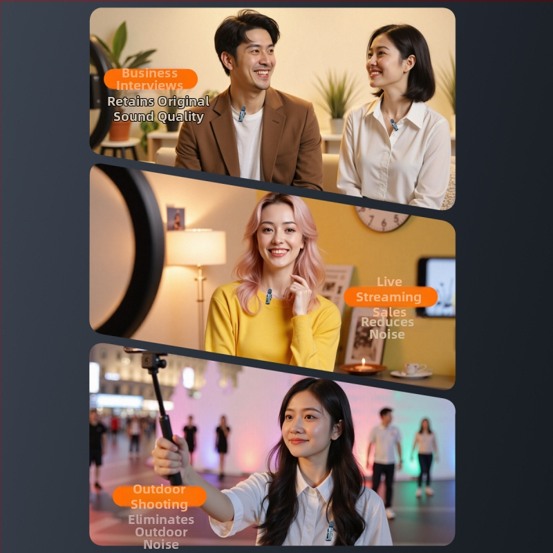 Bezvadu lavalier mikrofons L02s, Bluetooth 5.2, 20 Hz–20 kHz, SNR ≥60 dB, darba laiks 6–8 stundas