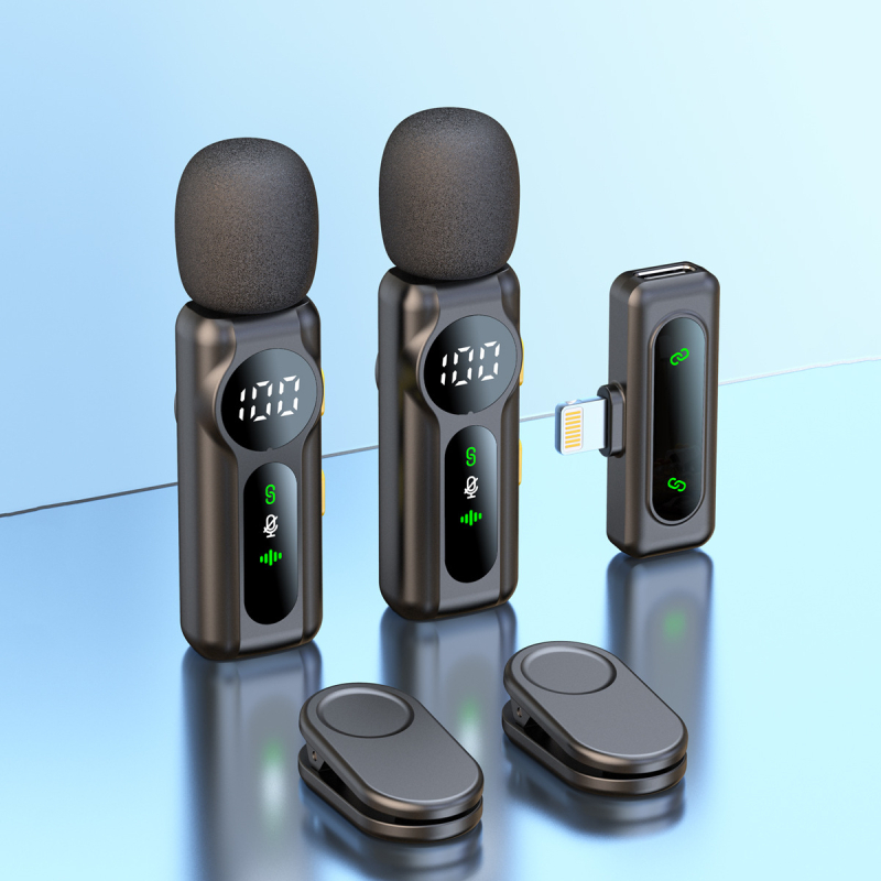 Bezvadu lavalier mikrofons L02s, Bluetooth 5.2, 20 Hz–20 kHz, SNR ≥60 dB, darba laiks 6–8 stundas