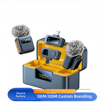 Lavaliera mikrofons tiešraidei, modelis B18, iebūvēta akumulatora jauda 300–500 mAh, frekvenču diapazons 20 Hz–20 kHz, SNR ≥70 dB, akumulatora darbības laiks 6–8 stundas