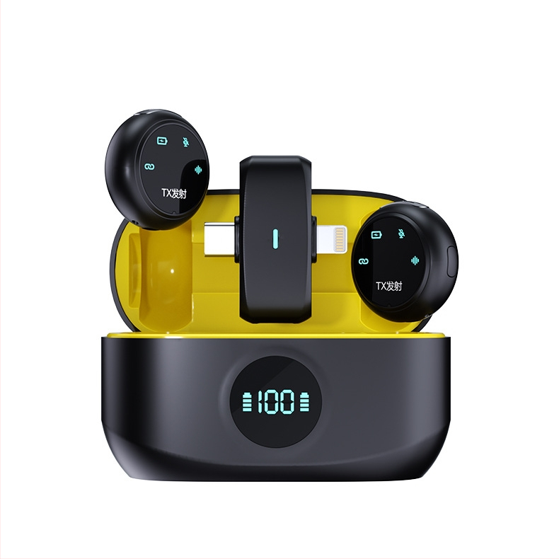 K31 lavalier mikrofons ar klipu - iebūvēta baterija 300-500 mAh, Bluetooth 5.2, frekvenču diapazons 20 Hz-20 kHz, SNR ≥75 dB, darbības laiks 3-6 h