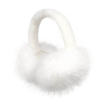 Earmuffs z umelej kožušiny zaja pre dospelé ženy, teplé a vetruodolné na zimu, jednofarebný vzor