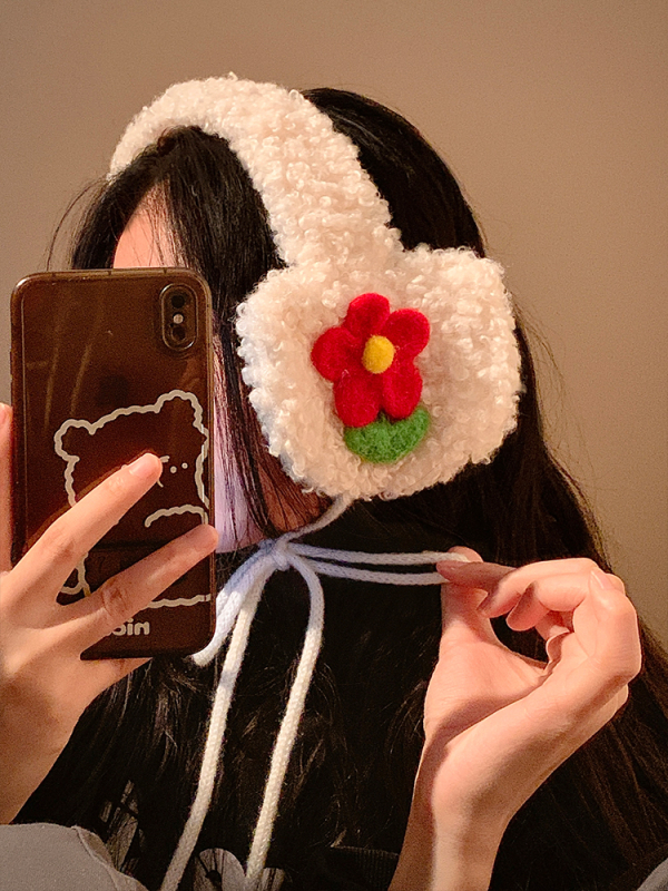 Βελούδινα προστατευτικά για τα αυτιά με σχέδιο καρτούν, κορεατικό street style, διατηρούν τη ζέστη σε εξωτερικούς χώρους τον χειμώνα (unisex ενήλικες)