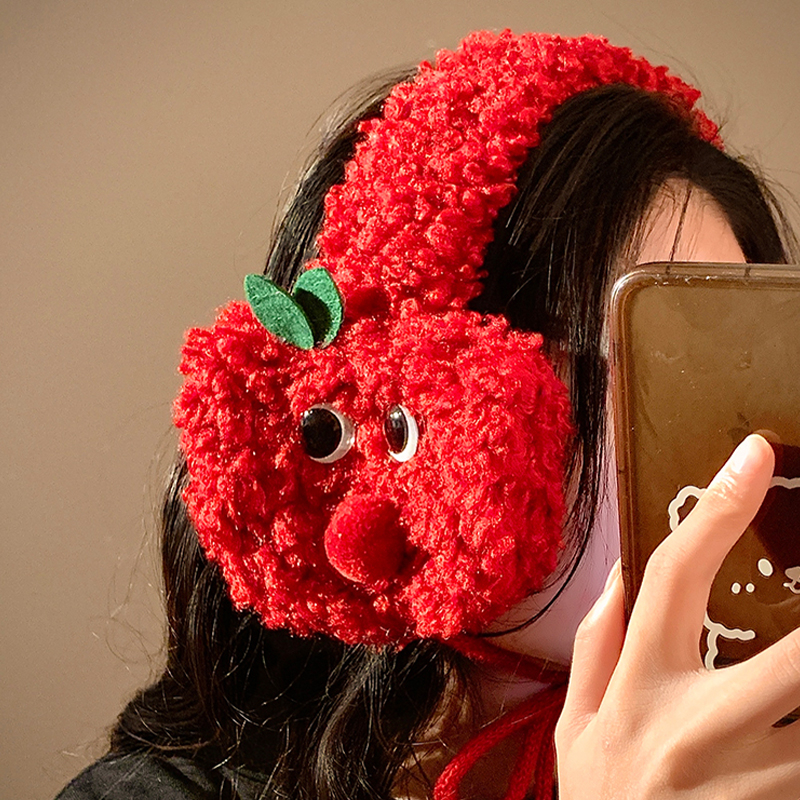 Βελούδινα προστατευτικά για τα αυτιά με σχέδιο καρτούν, κορεατικό street style, διατηρούν τη ζέστη σε εξωτερικούς χώρους τον χειμώνα (unisex ενήλικες)