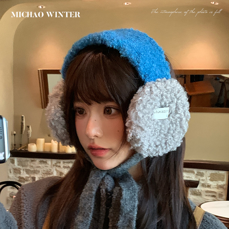 Ακουστικά αυτιών σε κορεατικό στυλ, βελουδένιο γούνινο ύφασμα για γυναίκες – ζεστά και ανθεκτικά στον άνεμο