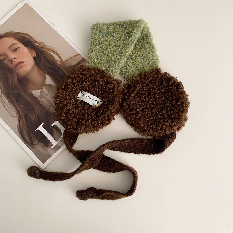 Ακουστικά αυτιών σε κορεατικό στυλ, βελουδένιο γούνινο ύφασμα για γυναίκες – ζεστά και ανθεκτικά στον άνεμο