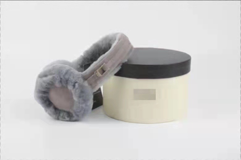 Vlnený otepľovač uší s integrovanou ovčou kožou, Unisex, Zima, Monochromatický vzor