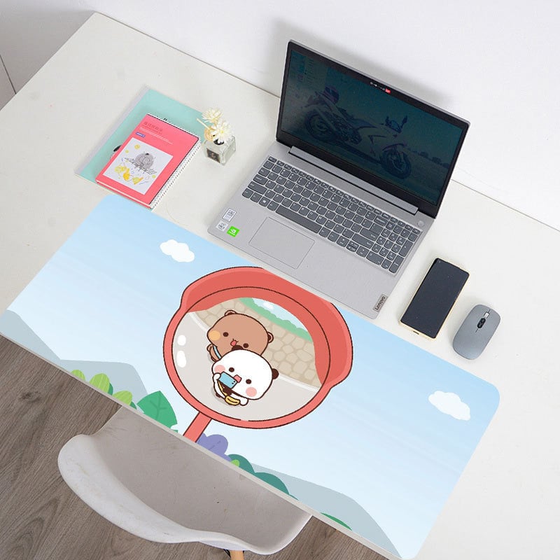 Yierbubu dvostrana podloga za stol, prirodni kaučuk, protuklizna, dizajn karikature, tisak toplom transferom, tisak logotipa, prilagodljivo
