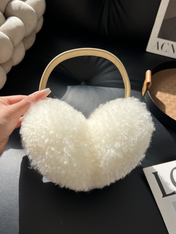 Protecții pentru urechi din lână pentru femei, drăguțe, monocrom, pliabile și anti-vânt