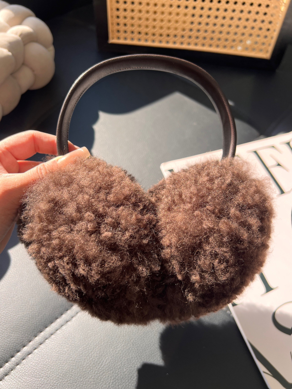 Protecții pentru urechi din lână pentru femei, drăguțe, monocrom, pliabile și anti-vânt