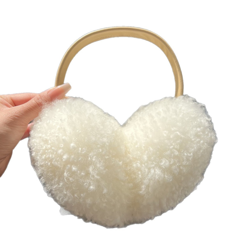 Protecții pentru urechi din lână pentru femei, drăguțe, monocrom, pliabile și anti-vânt