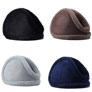 Protecții pentru urechi din pluș, pentru iarnă, unisex, purtare pe spate, monocrom, calde