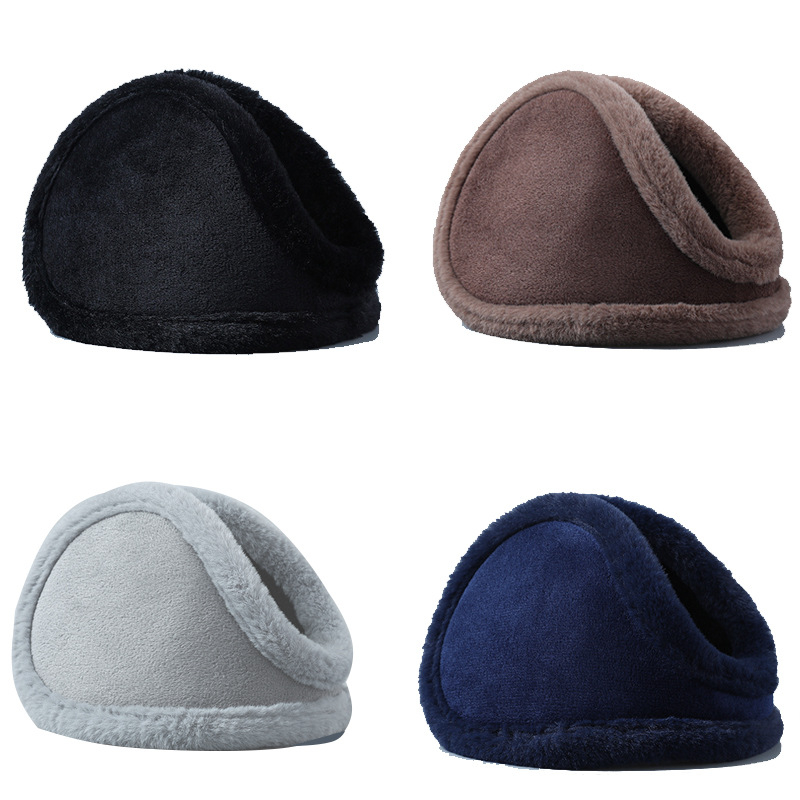 Protecții pentru urechi din pluș, pentru iarnă, unisex, purtare pe spate, monocrom, calde