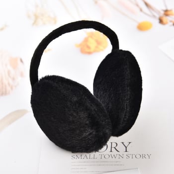 Plyšové ušné chrániče s zadným nosením, unisex, teplé na jeseň-zimu, monochromatický dizajn