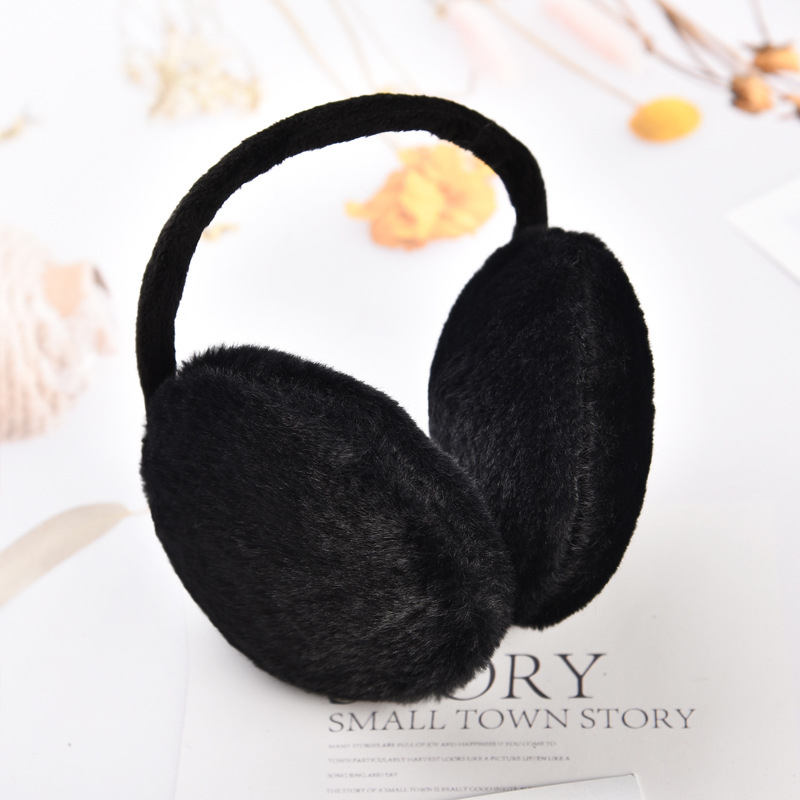 Plyšové ušné chrániče s zadným nosením, unisex, teplé na jeseň-zimu, monochromatický dizajn